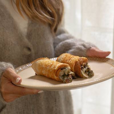 Pain Royal roulé aux champignons & au camembert