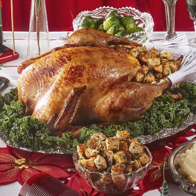 Holiday Turkey with Wild Mushroom, Herb, and Bread Stuffing