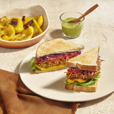 Rainbow vegetarian sandwich
