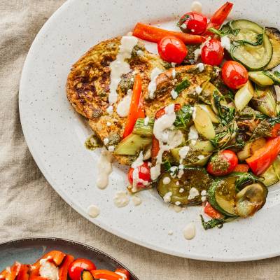 French Toast with Grilled Vegetables